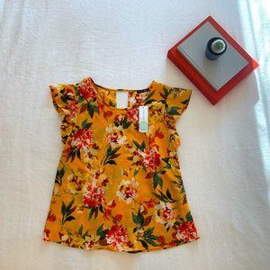 NWT! PaperMoon Kiera Yellow Floral Short Sleeve